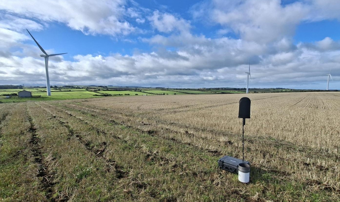 Wind farm compliance monitoring in England using Larson Davis noise monitoring equipment to assess planning noise limits and evaluate amplitude modulation (AM) and tonal characteristics in accordance with the updated Assessment and Rating of Wind Turbine Noise (ARWTN) guidance.